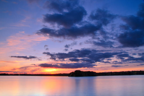 istock View of the lake at sunset 1203577454