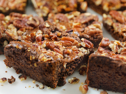 Gluten Free, Low Carbohydrate, Fudge Brownies with Sea Salted Pecans