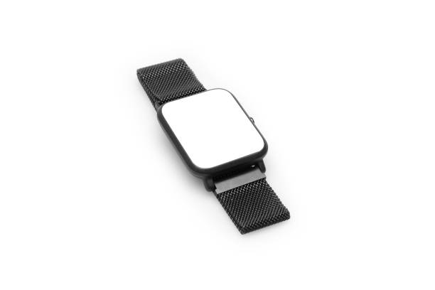 istock Black Smart watch with blank screen isolated on white background with clipping path 1203580577
