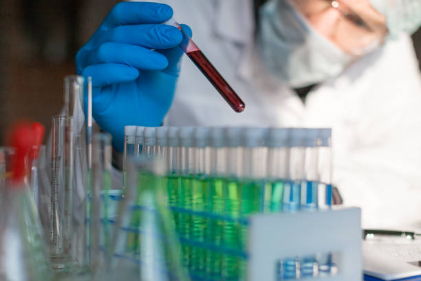 istock Researcher in a laboratory looking at the diseased blood sample. 1203582632