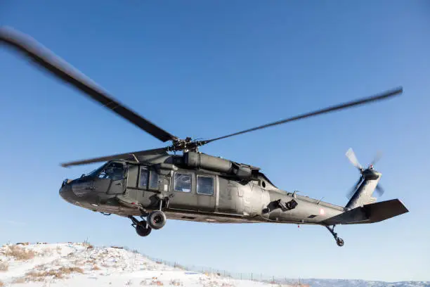 Blackhawk helicopter in flight