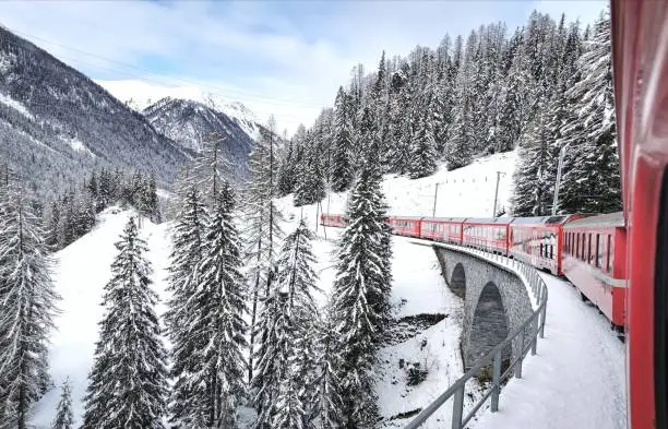 Bernina Express in winter