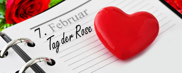 istock Calendar and German: Rose Day February 7 1203585070
