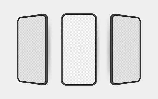 ilustrações de stock, clip art, desenhos animados e ícones de set realistic smartphone blank screen, phone mockup. template for infographics or presentation ui design interface - generic