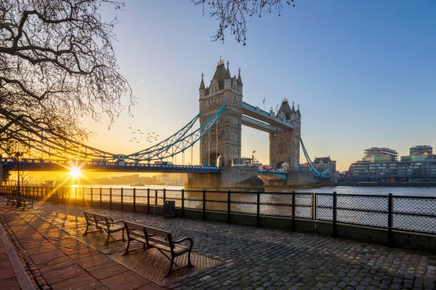 istock Boulevard next to the river Thames at London Tower Bridge during sunrise 1203587622