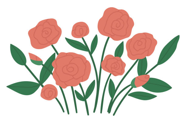 Cartoon Of A Red Rose Garden Illustrations, Royalty-Free Vector Graphics &  Clip Art - iStock