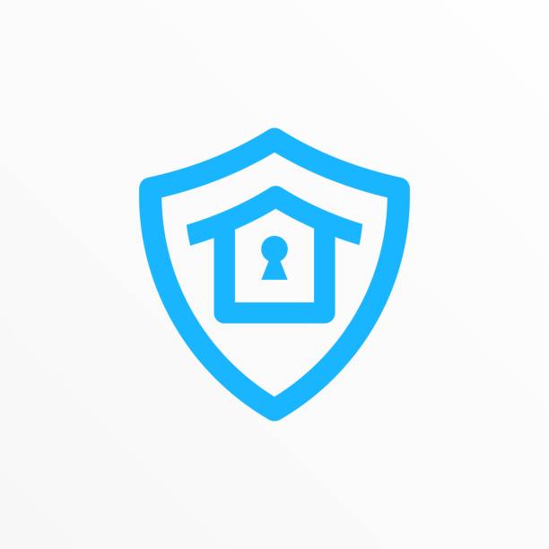 Vector Illustration Shield Key Gradient Colorful.