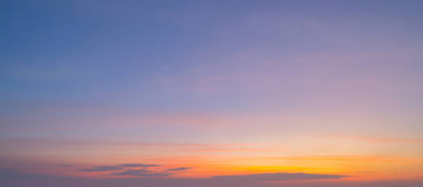 istock Sunset sky. Abstract nature background. Dramatic blue and orange, colorful clouds at twilight time. 1203591870