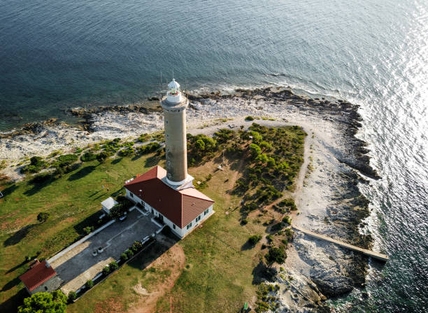 Island from above Lighthouse on island from above dugi otok island stock pictures, royalty-free photos & images