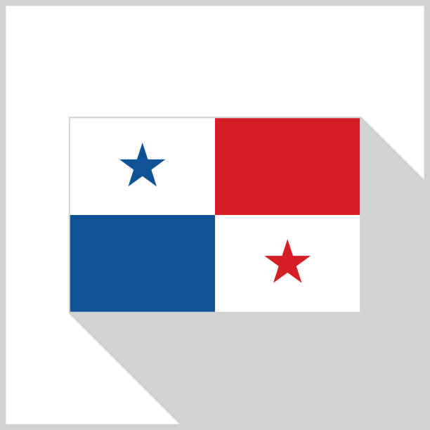 Panama Gray Shadow Flag Jcon Vector illustration of Panama flag with a gray shadow on a white background with a gray border. panamanian flag stock illustrations