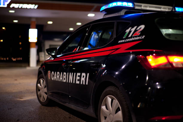 Carabinieri night activity stock photo