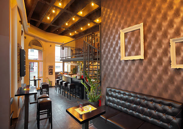 istock Contemporary pub interior featuring furniture and wall decor 120361098