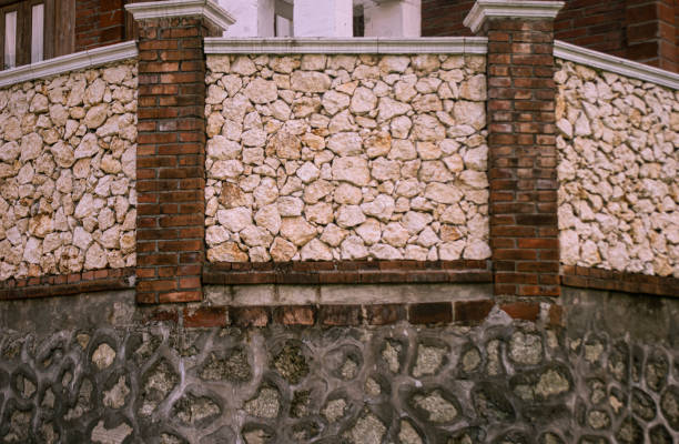 wall decoration exterior made of rock alignment