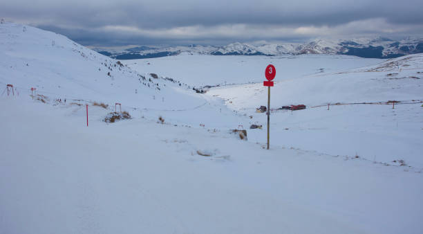 istock ski mountain resort in Romania, winter scene 1203611173