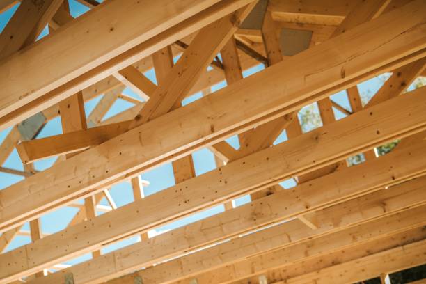 istock Wooden Roof Construction 1203612153