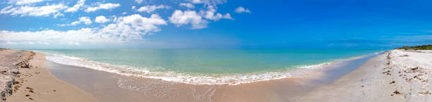Panorama from the coast with blue sky on Sanibel Island, Florida, USA