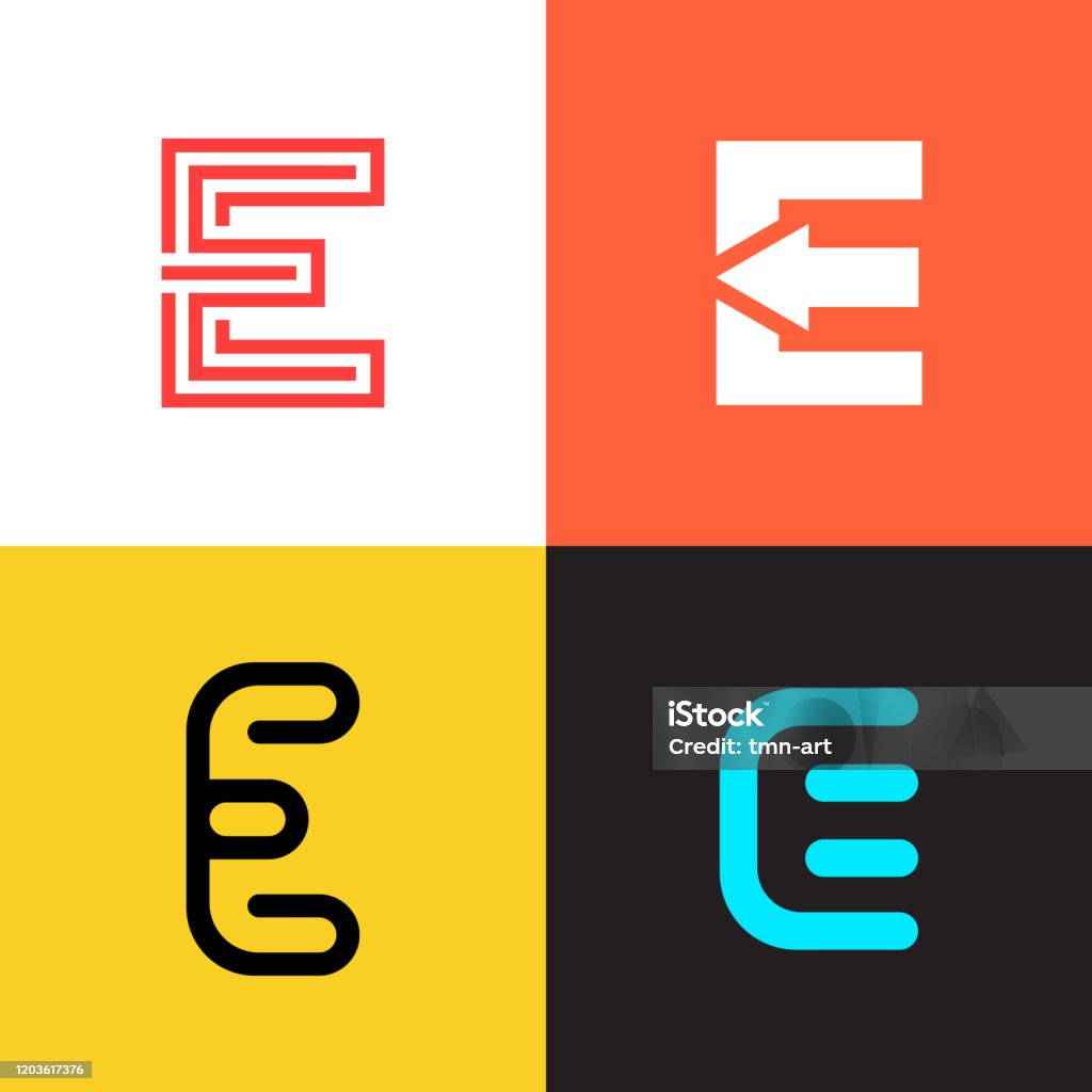 Vector E Sign Letter E Signs Collection Vector Design Stock Illustration - Download ...
