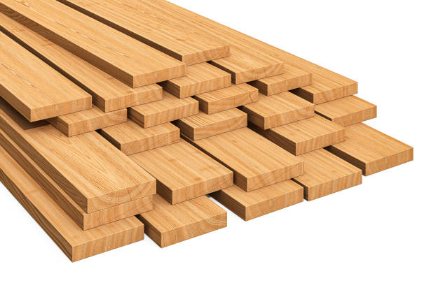 istock Wood planks, 3d rendering isolated on white background 1203617429