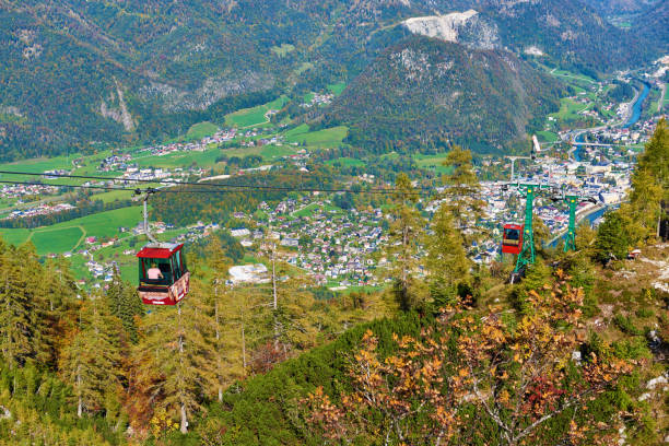 Cable Car to Mountain Katrin in Upper Austria region.