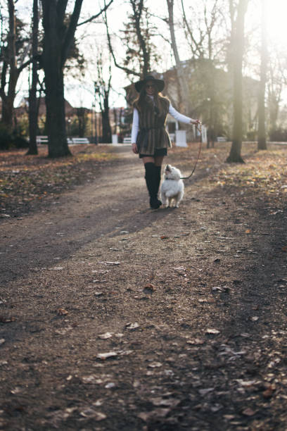 istock Attractive Girl and White Puppy 1203625050