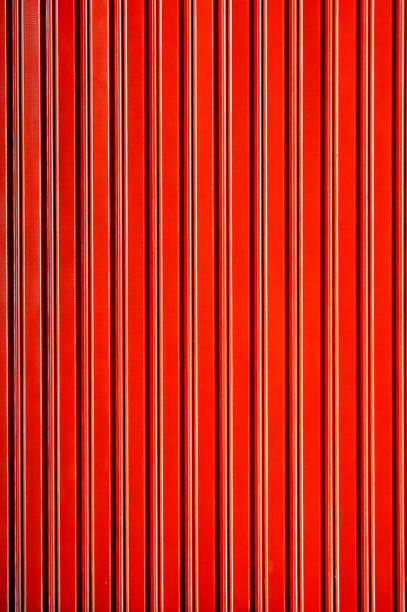 Red metal door stock photo
