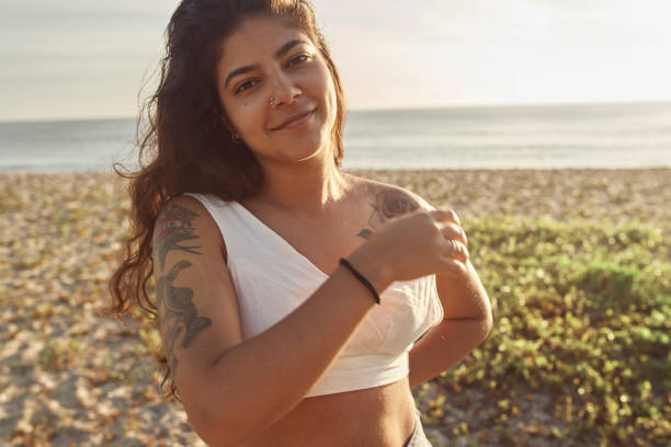 istock Woman at the beach 1203638282