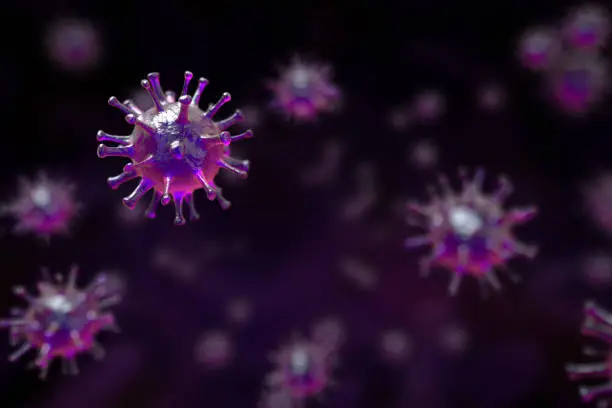 Photo of Coronavirus -nCov virus close up defocus red background virus cells influenza as dangerous asian pandemic virus close up 3d rendering