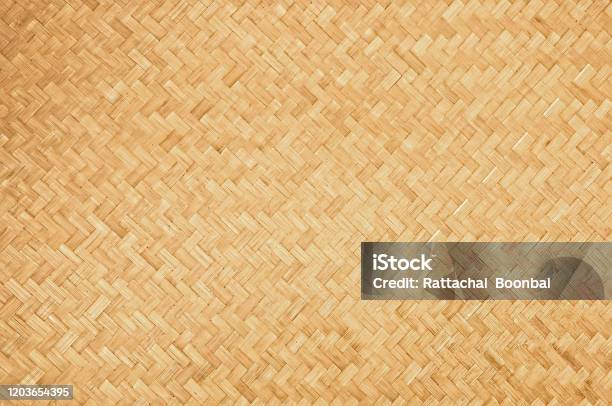 Handcraft Natural Woven Bamboo Texture Background Stock Photo - Download Image Now - Rattan, Textured, Straw