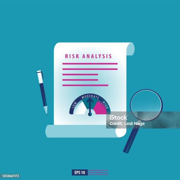 Risk Illustration Risk Document With Magnify And Pen Business