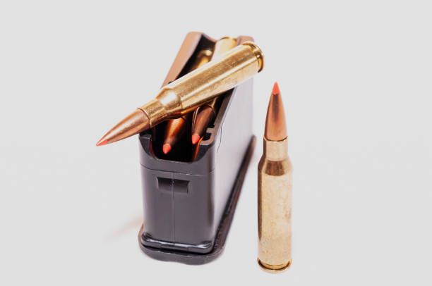 istock A loaded rifle magazine with two bullets not loaded into it 1203665172