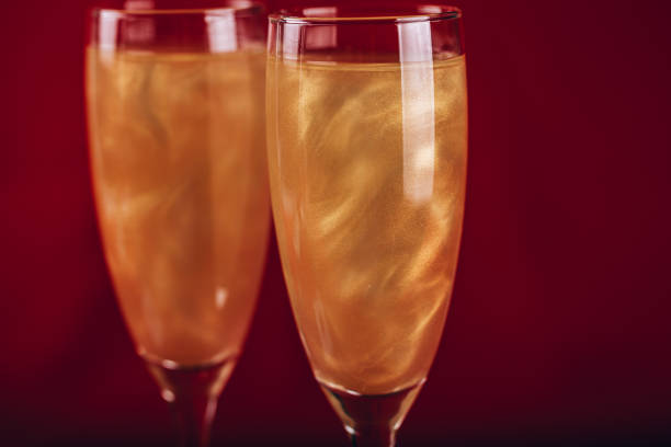 istock Valentines day background with champagne glasses 1203679472