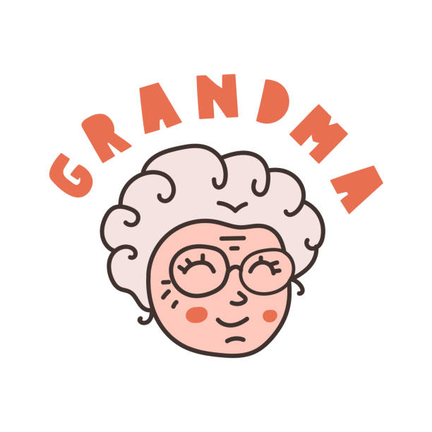 Old Lady Face With Word Grandma Stock Illustration - Download Image Now -  Grandmother, Cooking, Cartoon - iStock