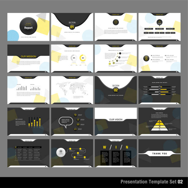 presentation template set A set of 20 modern presentation template. ppt templates stock illustrations