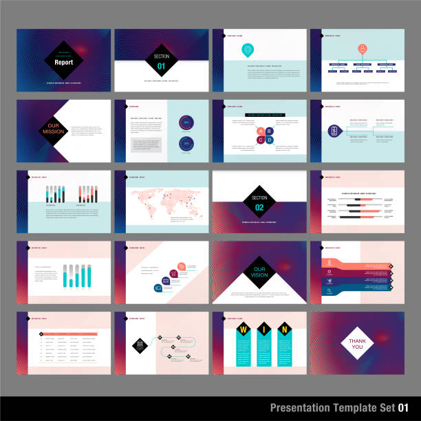 presentation template set A set of 20 modern presentation template. ppt templates stock illustrations