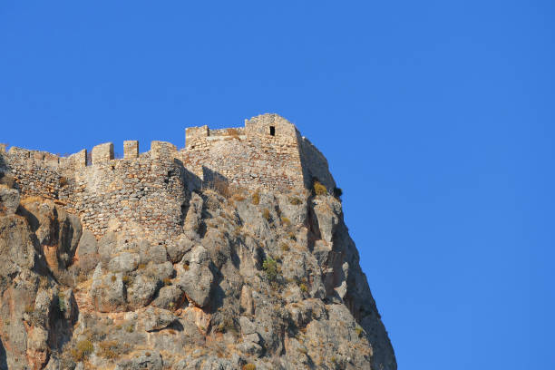 Impressive panoramic view of Moemvasia mountain in Greece