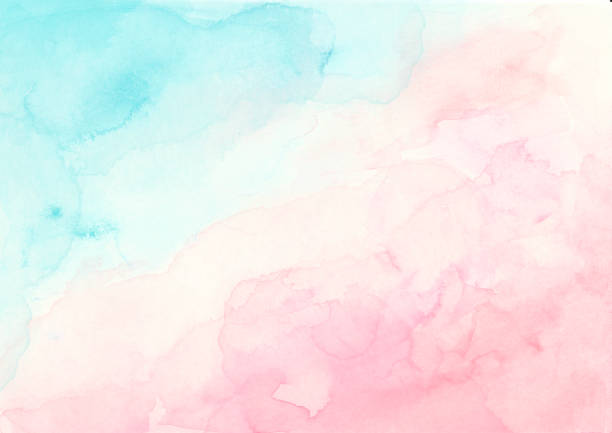istock Blue and pink watercolor background Wedding invitation design Soft abstract texture 1203692959