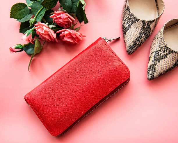 istock Red leather women wallet 1203694074