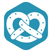 istock Pretzel badge. A simple illustration of a vector pretzel icon for the Internet. Traditional German food. 1203695099