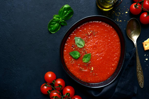 istock Gazpacho - traditional spanish cold tomato soup 1203696092