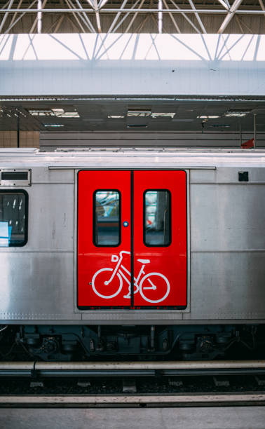 Bicycle Sign on the Subway Door