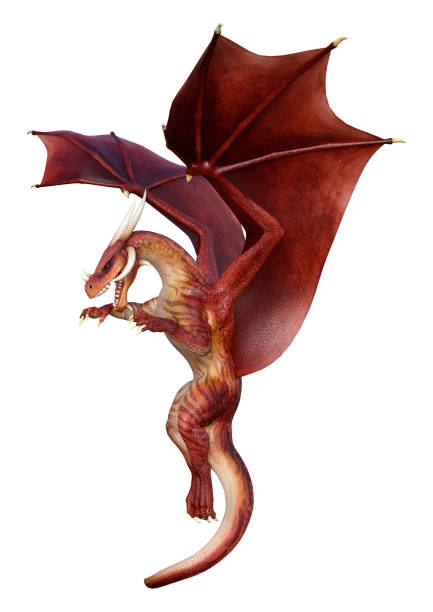 istock 3D illustration fantasy dragon on white 1203697655