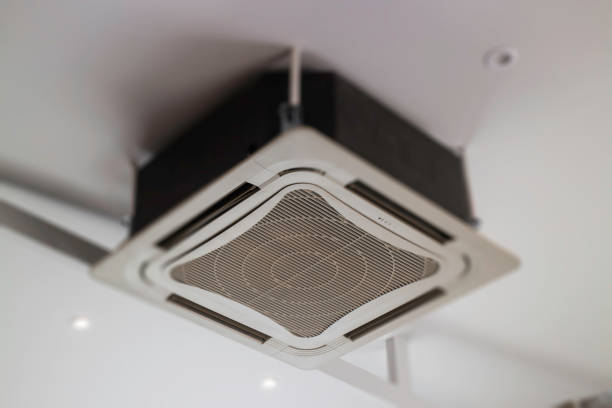 istock Ceiling and clean air condition in living room 1203697751