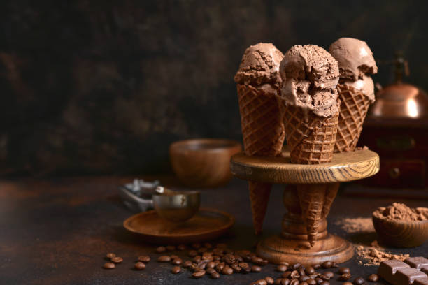 Homemade chocolate coffee ice cream