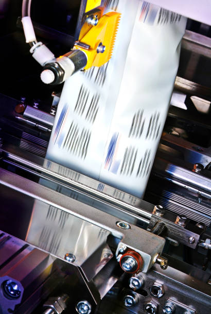 istock Machine in modern food factory 1203699655