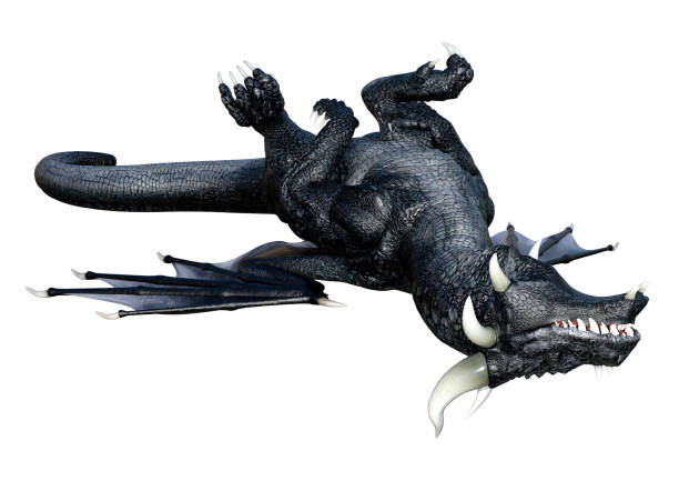 istock 3D illustration fantasy dragon on white 1203702540