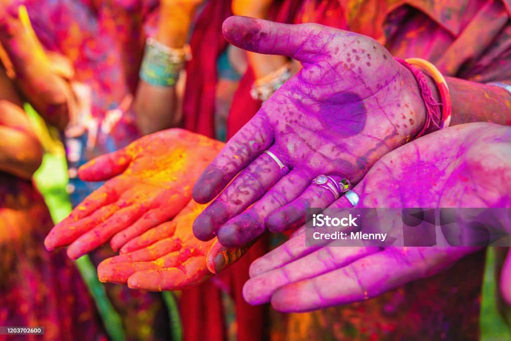 Holi Festival India Colorful Henna Tattoo Hands Stock Photo - Download  Image Now - Religion, Spirituality, Traditional Festival - iStock
