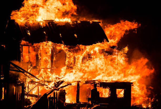 istock spectacular house fire at night 1203707077