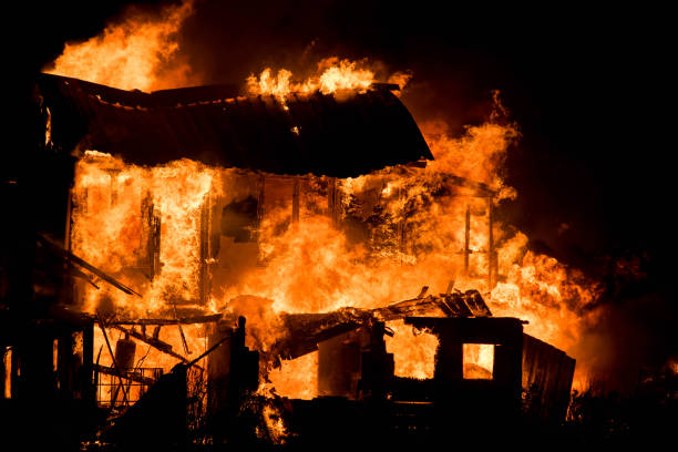 istock spectacular house fire at night 1203707758