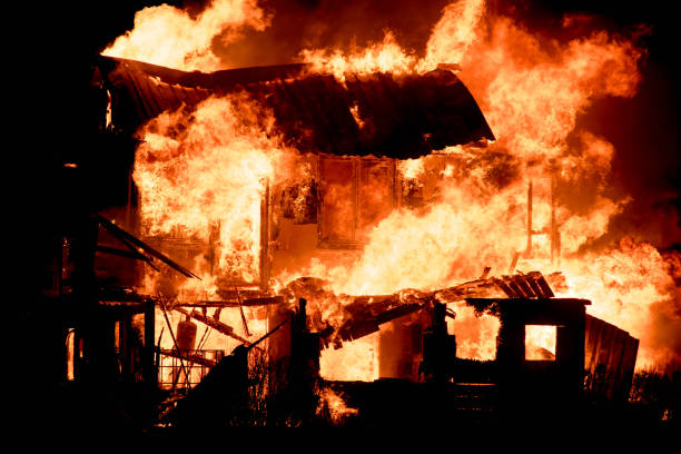istock spectacular house fire at night 1203707907