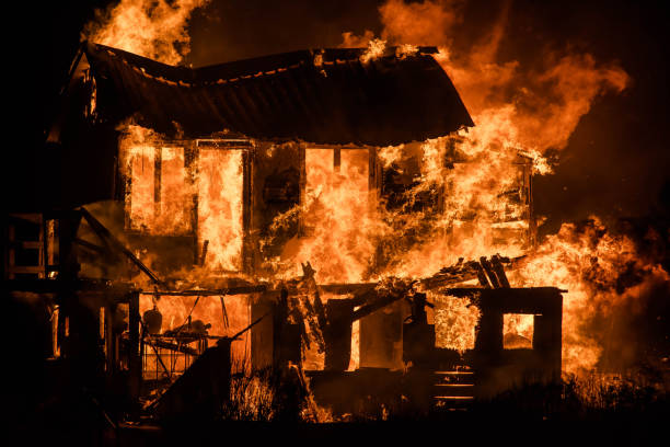 istock spectacular house fire at night 1203708673